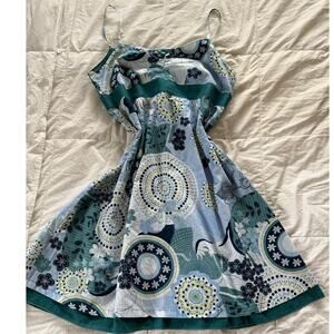 Green Whimsy Unique Fairycore Cottagecore Spaghetti Strap Womens Dress Size S